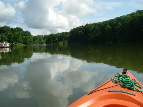 kayak nose on the lake