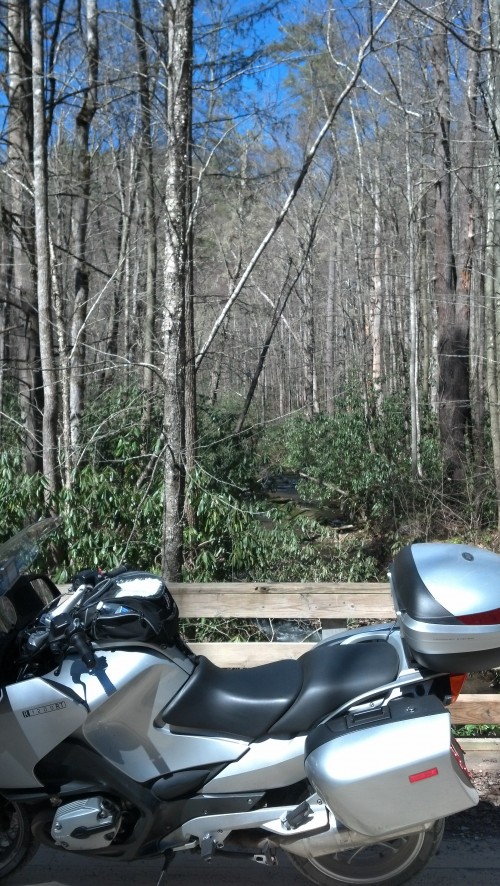 Parked on a small bridge in GSMNP