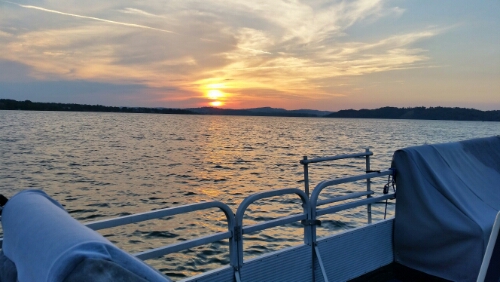 sunset from our boat